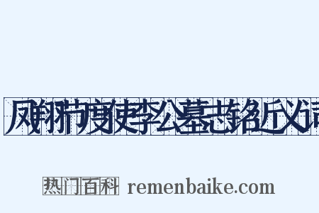 凤翔节度使李公墓志铭近义词是什么意思的图片